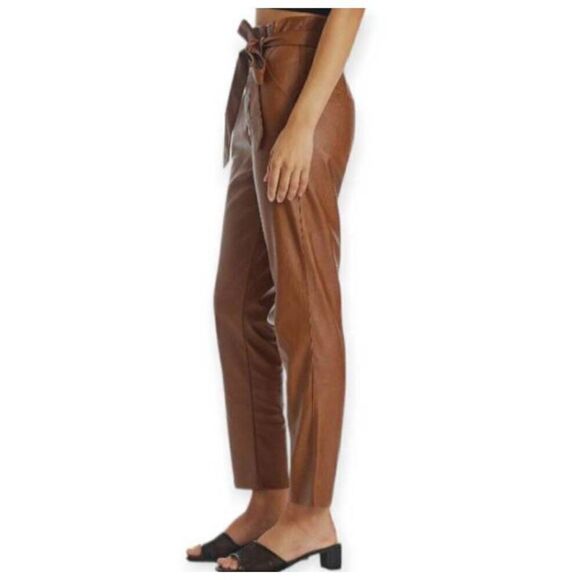 LUCY PARIS COGNAC ALAINA FAUX LEATHER PANTS SZ.XS EUC.  GORGEOUS PANTS IN EXCELL - Picture 2 of 10